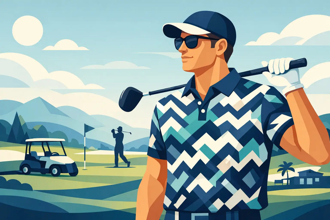 Mönstrad golftröja herr med mer attityd