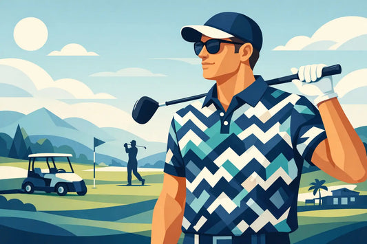 Mönstrad golftröja herr med mer attityd