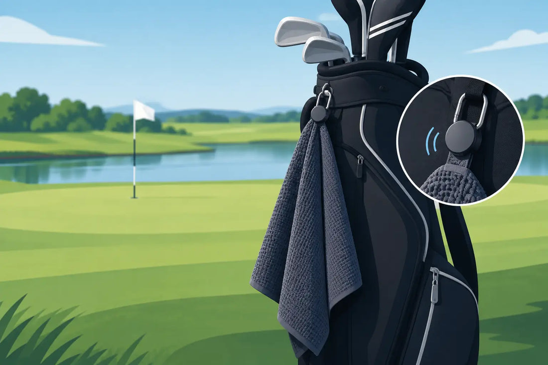Recension av golfhandduk med magnet på banan